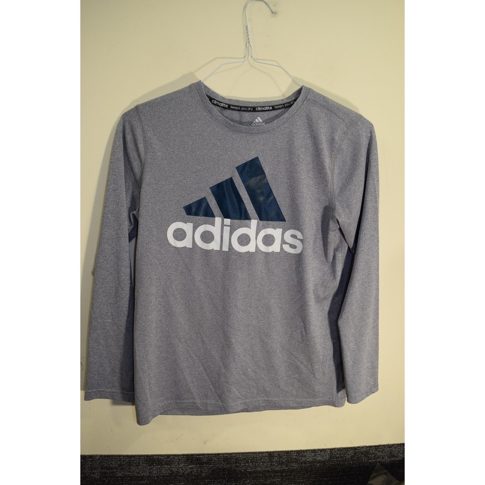 Adidas Shirt Youth Large Climalite Long Sleeve Athletic Polyester 14/16